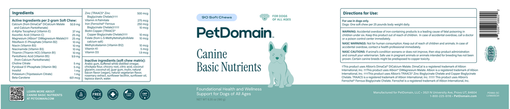 Product image for Canine Basic Nutrients Soft Chews.