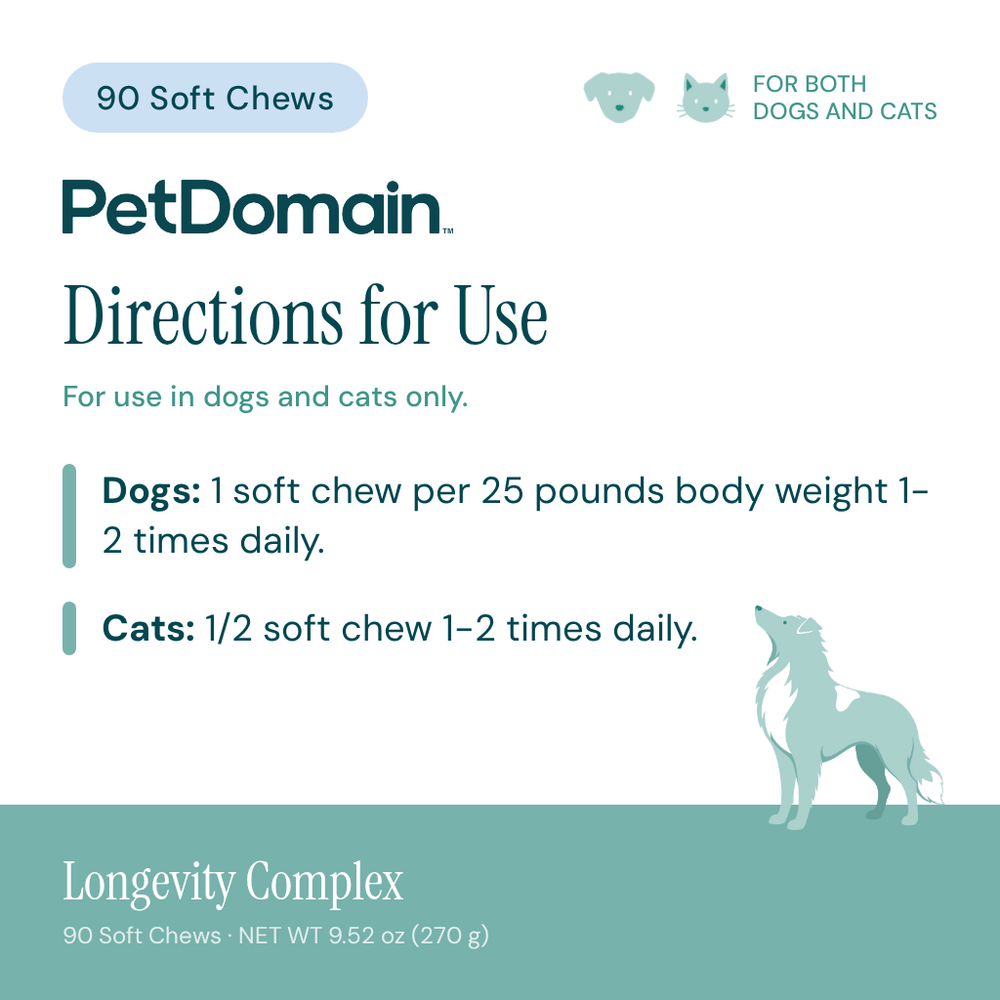 Product image for Longevity Complex for Dogs &amp; Cats Soft Chews.
