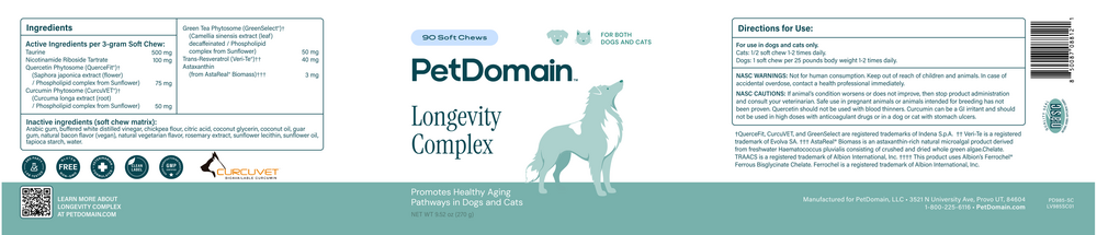 Product image for Longevity Complex for Dogs &amp; Cats Soft Chews.