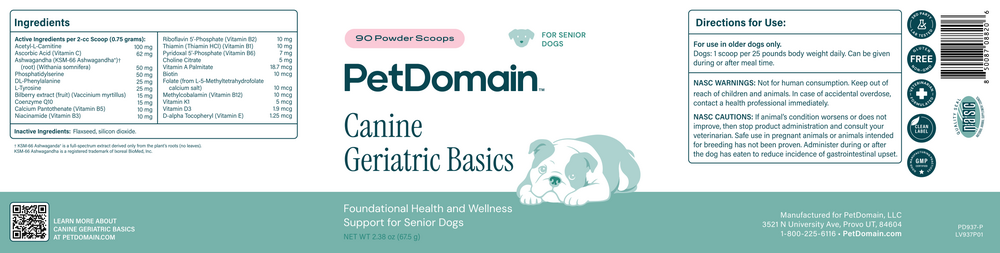 Product image for Canine Geriatric Basics Powder.