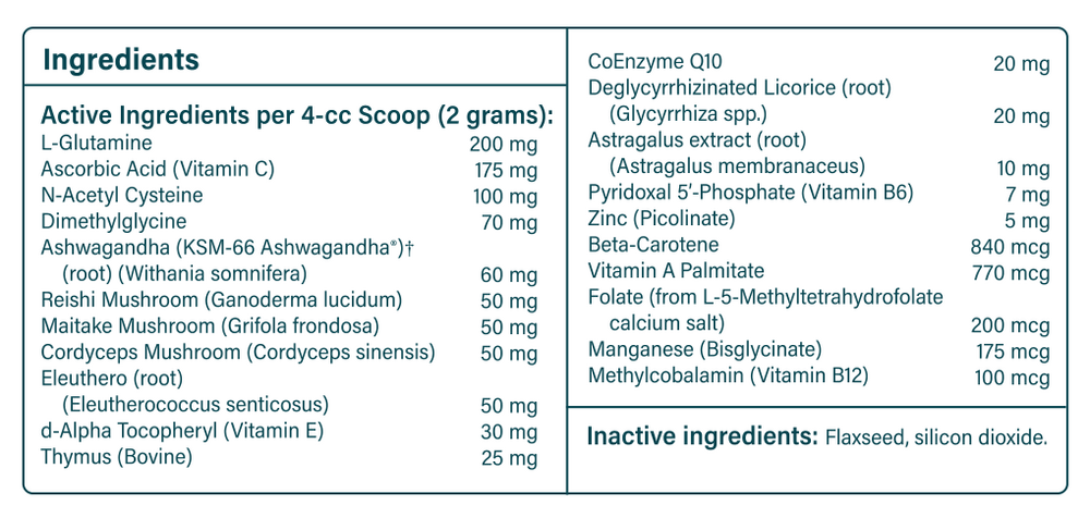 Product image for Immune Support Formula Powder.