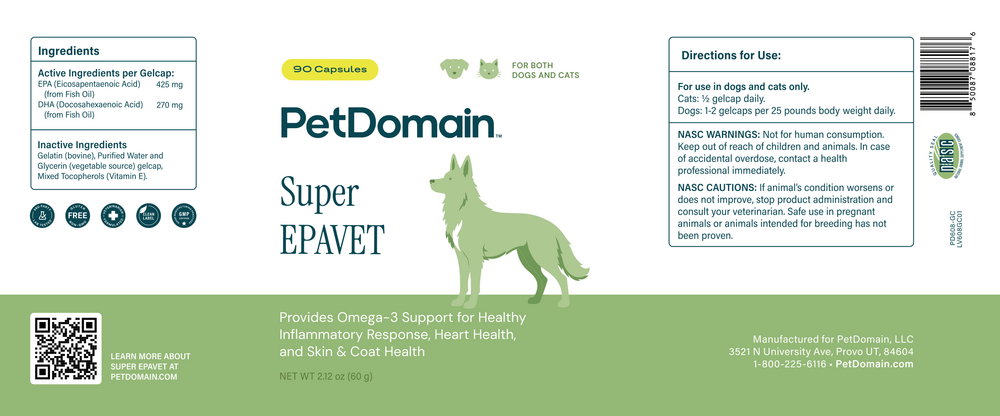 Product image for Super EPAVET Capsules.