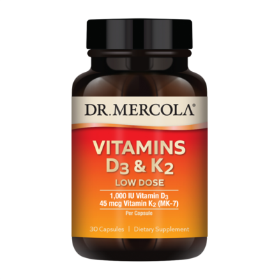 Vitamins D3 & K2, Low Dose 30 capsules