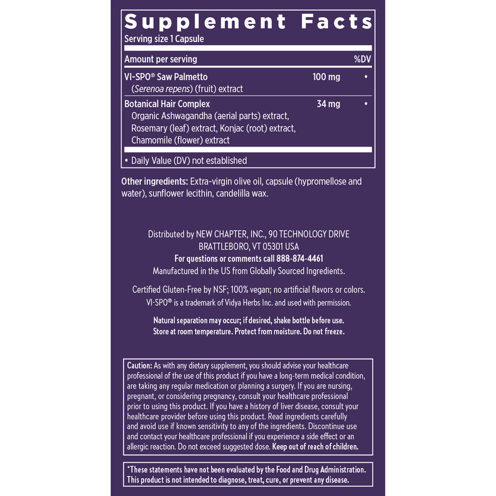 Product image for Hair Growth &amp; Retention Clinical-Strength Saw Palmetto, 100 mg.