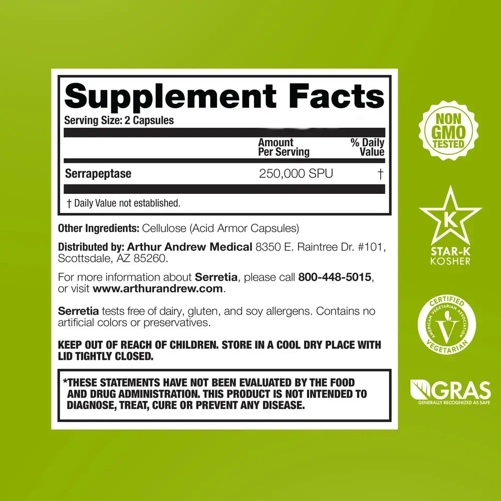 Product image for Serretia - Pure Serrapeptase 250,000 SPU.