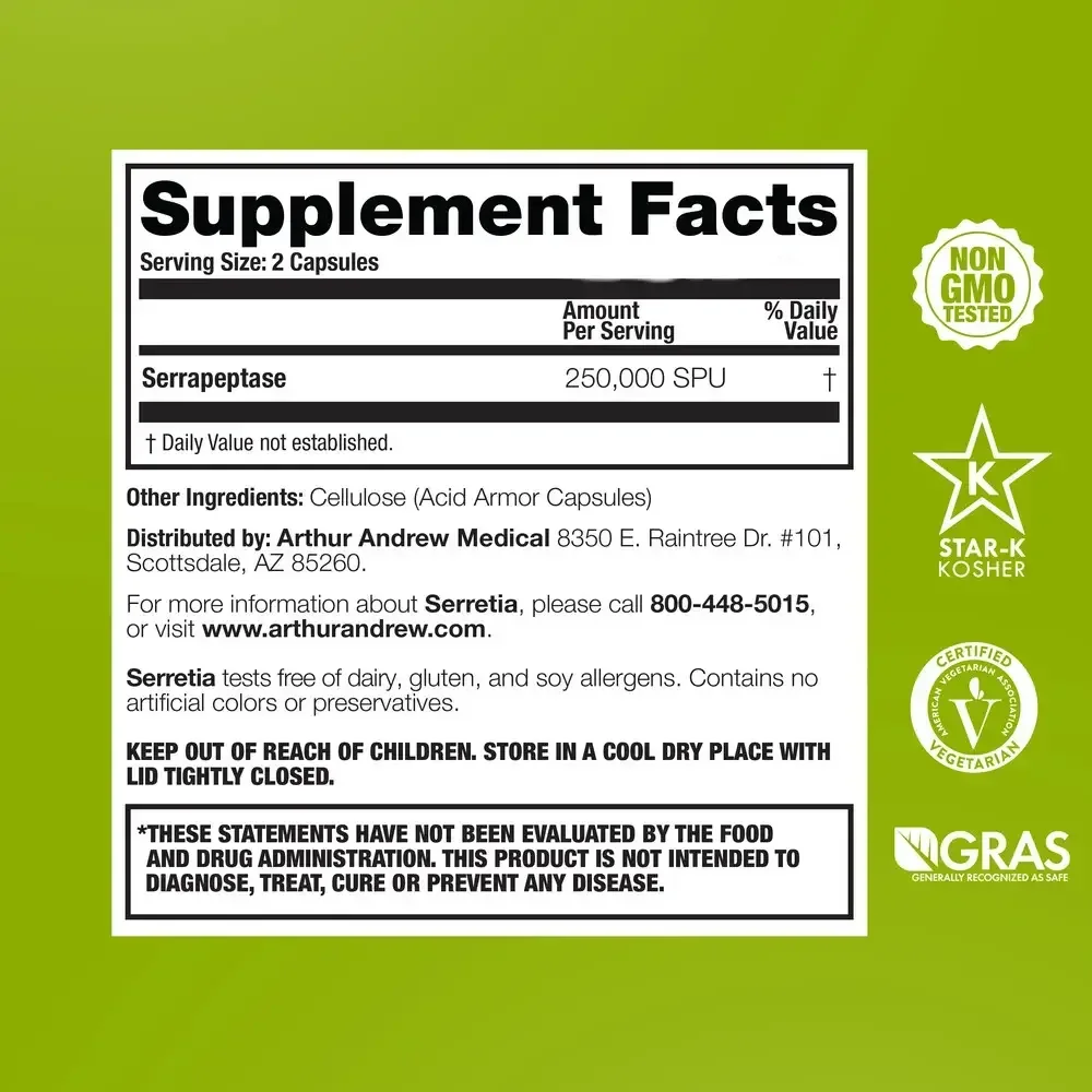 Product image for Serretia - Pure Serrapeptase 250,000 SPU.