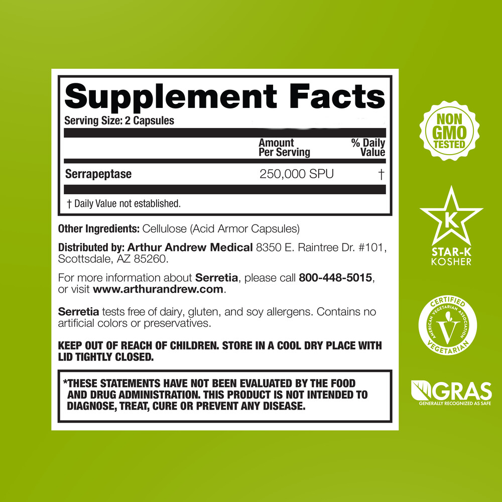Product image for Serretia - Pure Serrapeptase 250,000 SPU.
