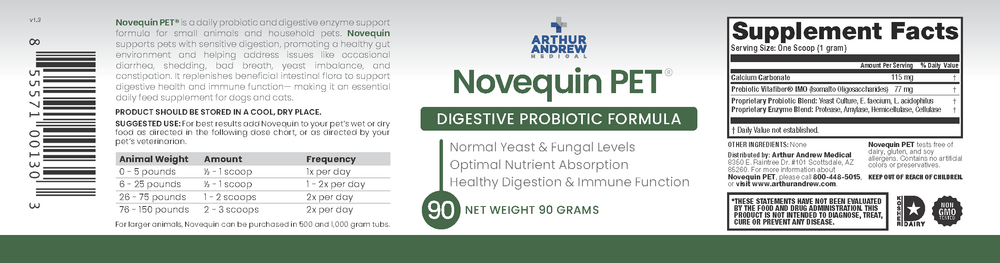 Product image for Novequin PET (Digestive Probiotic Formula) Equine/Pets 90g.