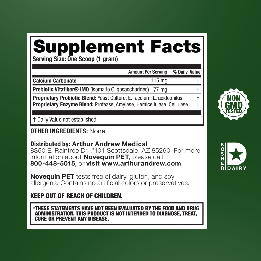 Product image for Novequin PET (Digestive Probiotic Formula) Equine/Pets 90g.