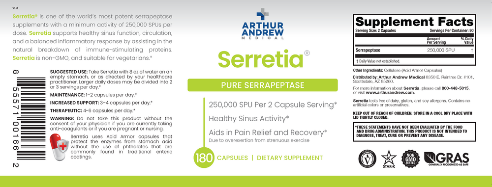 Product image for Serretia - Pure Serrapeptase 250,000 SPU.