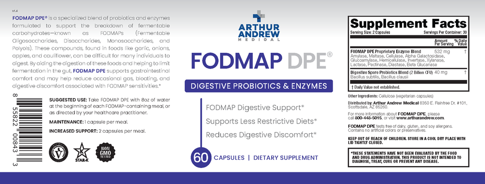 Product image for FODMAP DPE, Fermentable Food Intolerance Relief.