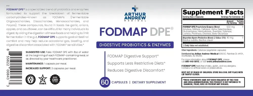 Product image for FODMAP DPE, Fermentable Food Intolerance Relief.