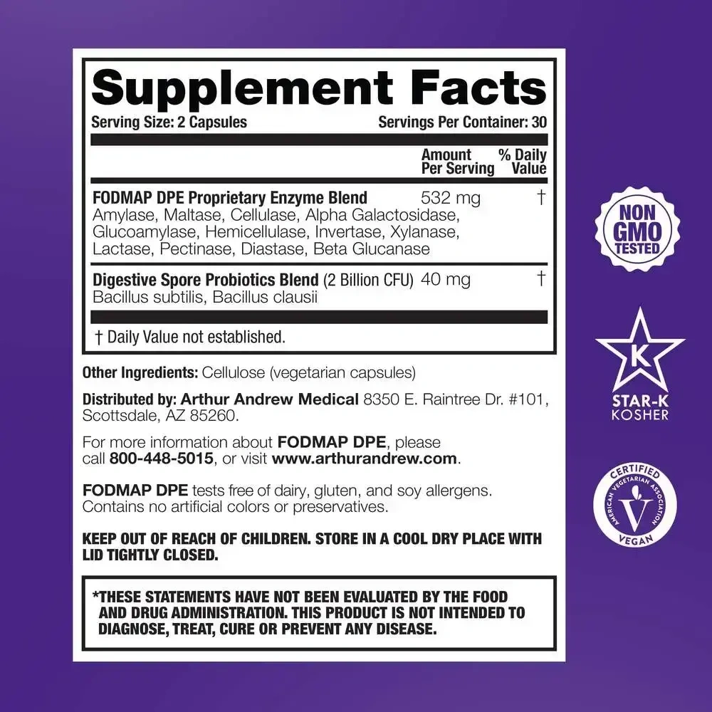 Product image for FODMAP DPE, Fermentable Food Intolerance Relief.