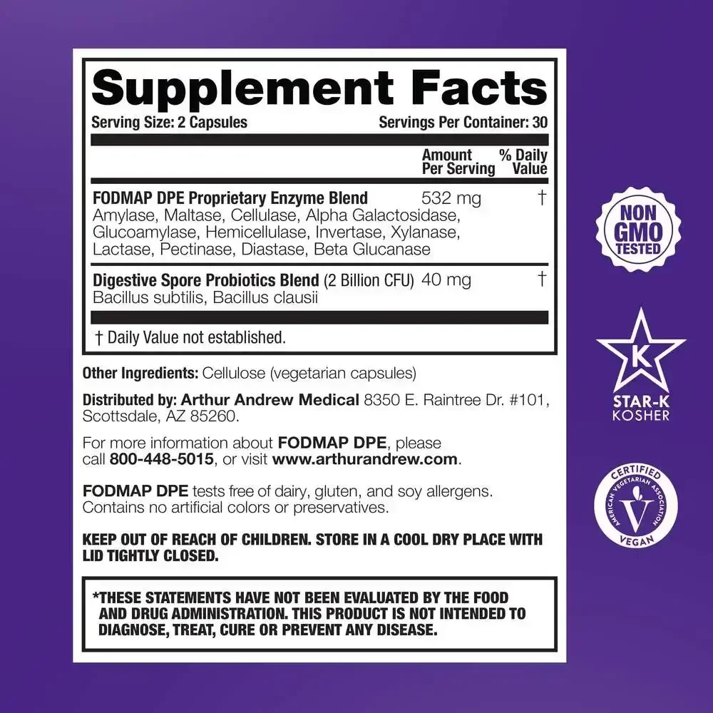 Product image for FODMAP DPE, Fermentable Food Intolerance Relief.