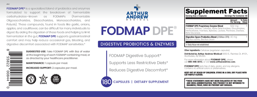 Product image for FODMAP DPE, Fermentable Food Intolerance Relief.