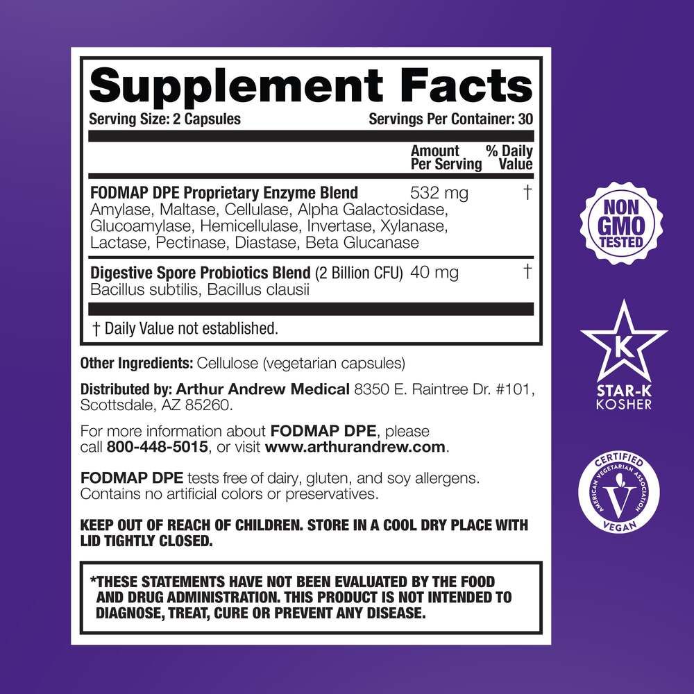 Product image for FODMAP DPE, Fermentable Food Intolerance Relief.
