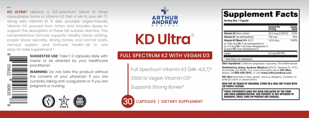 Product image for KD Ultra, Full Spectrum K2 and Vegan D3.