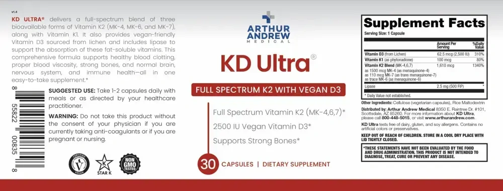 Product image for KD Ultra, Full Spectrum K2 and Vegan D3.