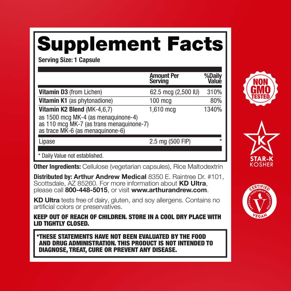 Product image for KD Ultra, Full Spectrum K2 and Vegan D3.