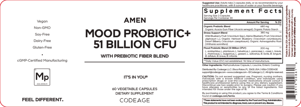 Product image for Mood Probiotic + 51 Billion CFU.