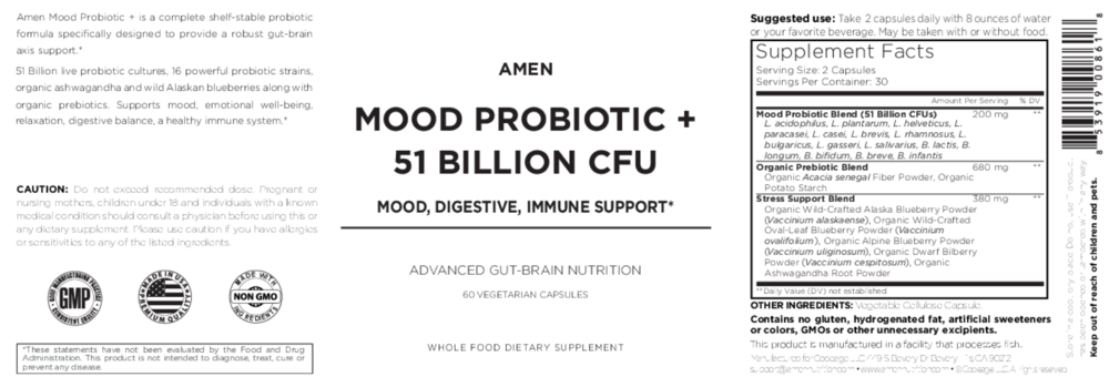 Product image for Mood Probiotic + 51 Billion CFU.