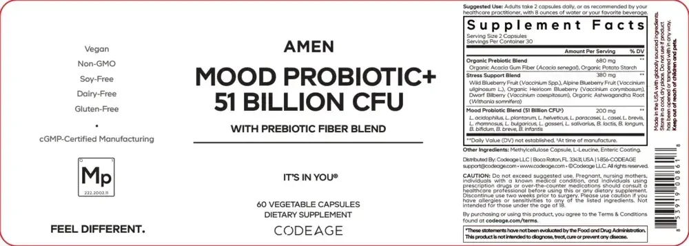Product image for Mood Probiotic + 51 Billion CFU.
