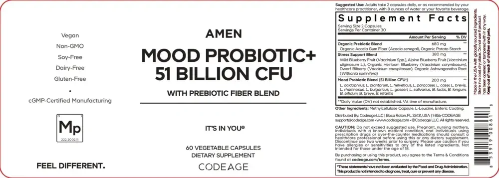 Product image for Mood Probiotic + 51 Billion CFU.