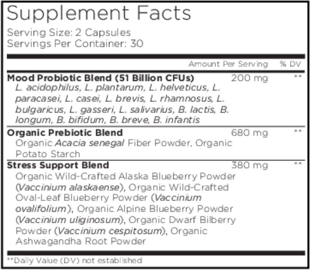 Product image for Mood Probiotic + 51 Billion CFU.