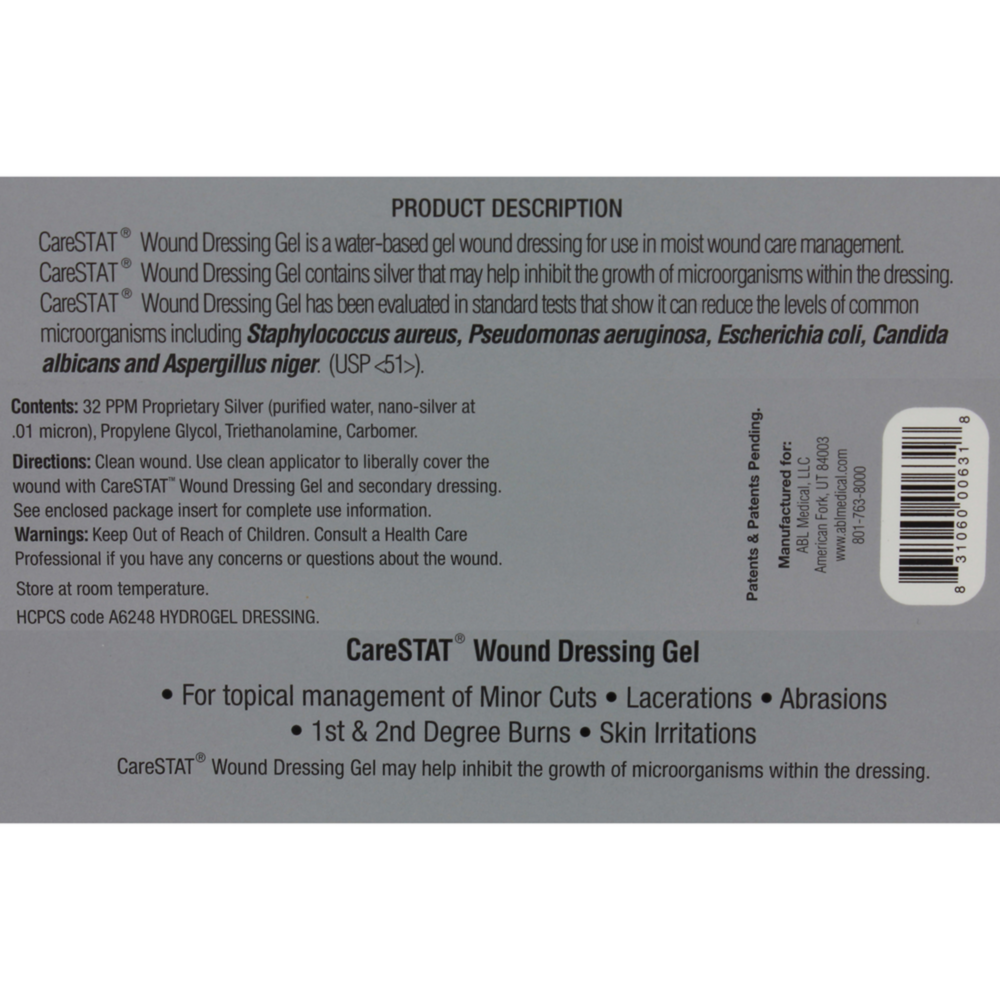 Product image for CareStat Wound Dressing Gel.