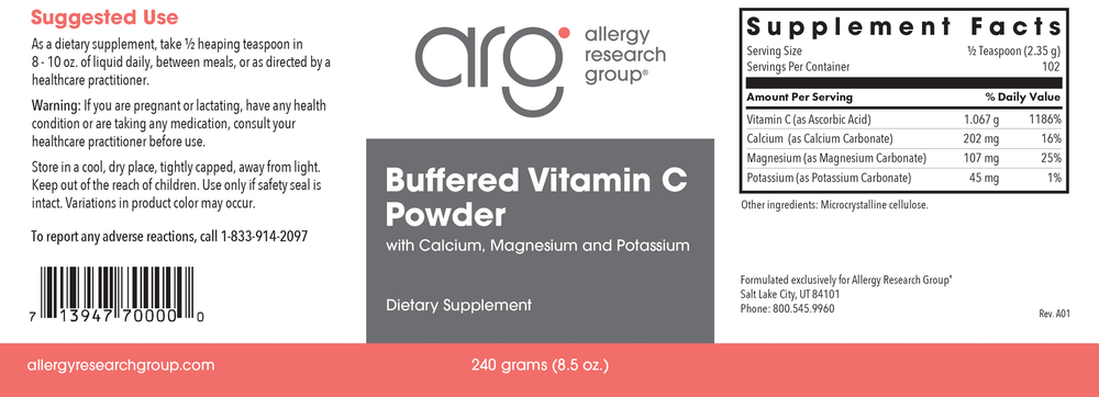 Product image for Buffered Vitamin C Powder.
