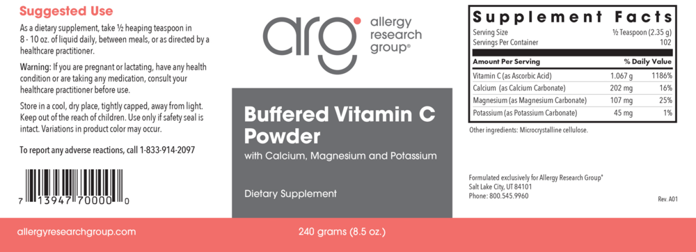 Product image for Buffered Vitamin C Powder.