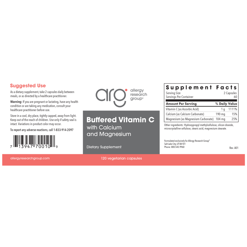 Product image for Buffered Vitamin C Capsules.