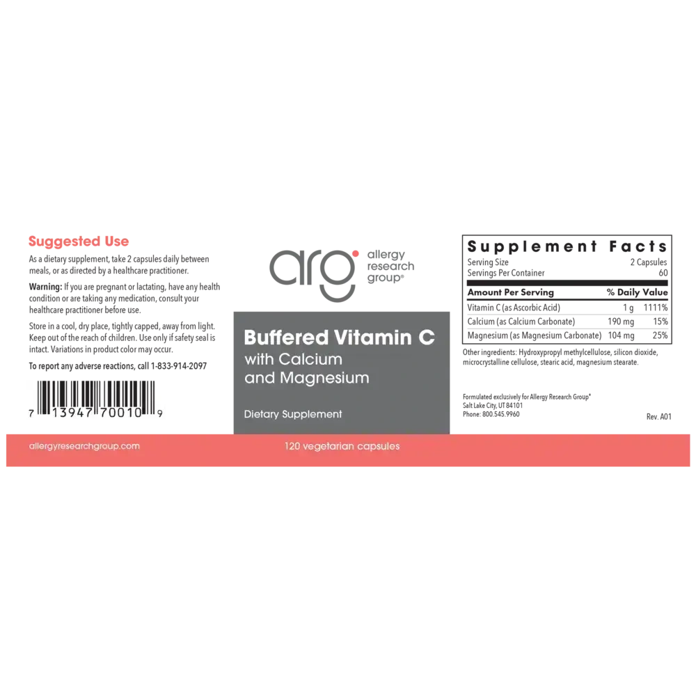 Product image for Buffered Vitamin C Capsules.