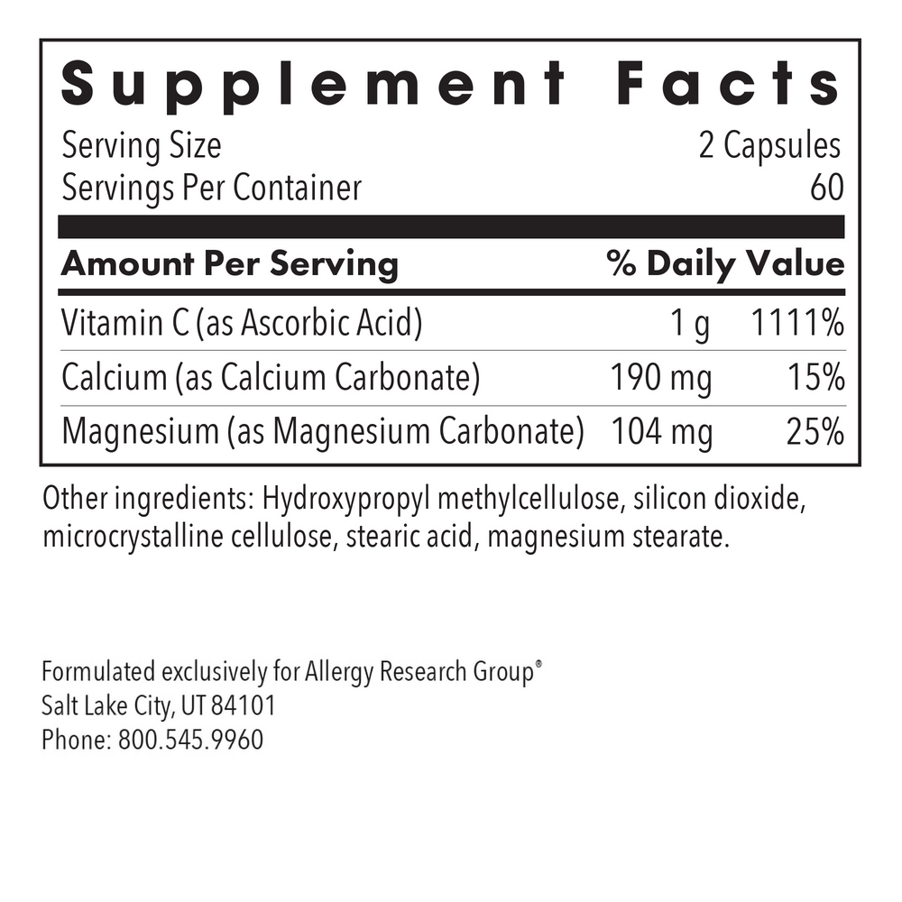 Product image for Buffered Vitamin C Capsules.