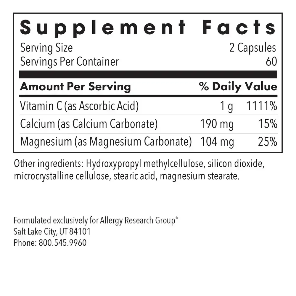 Product image for Buffered Vitamin C Capsules.