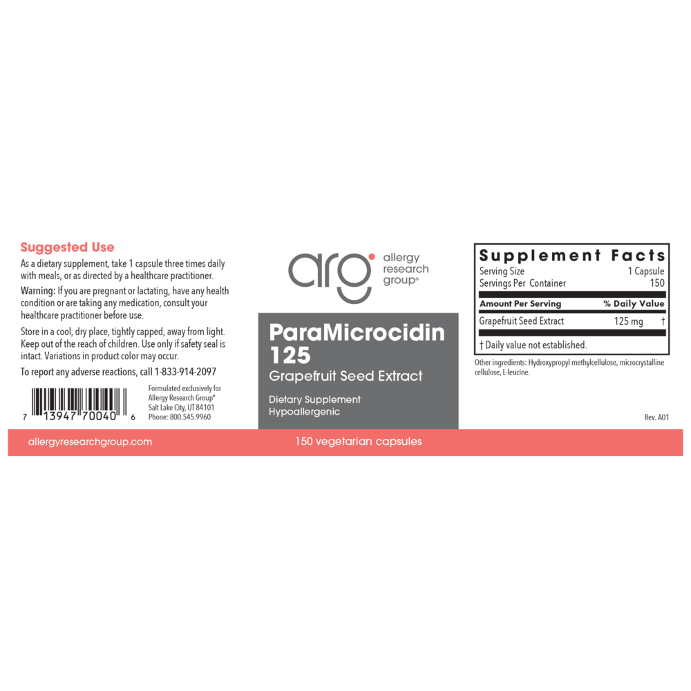 Product image for ParaMicrocidin 125mg.