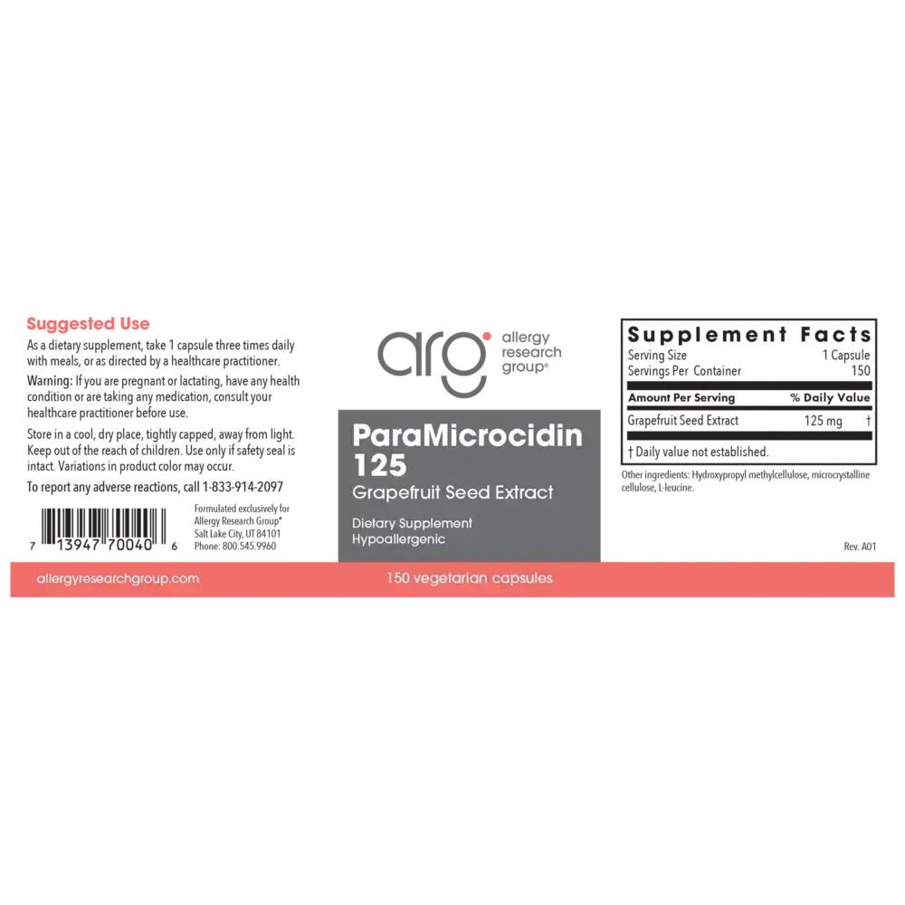 Product image for ParaMicrocidin 125mg.