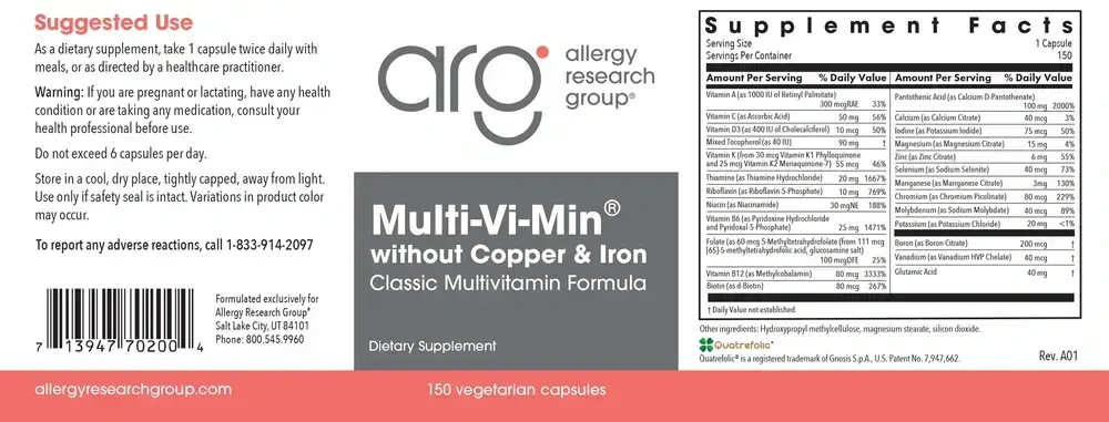 Product image for Multi-Vi-Min w/o Cu and Fe.