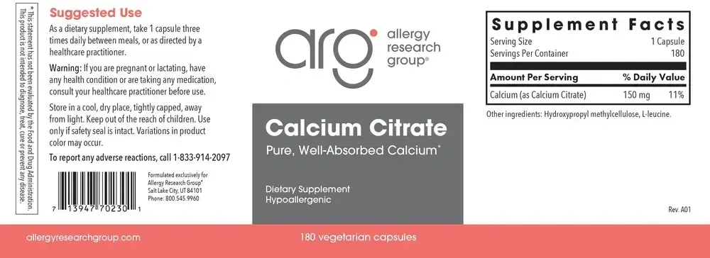 Product image for Calcium Citrate 150mg.