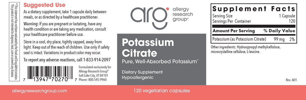 Product image for Potassium Citrate.