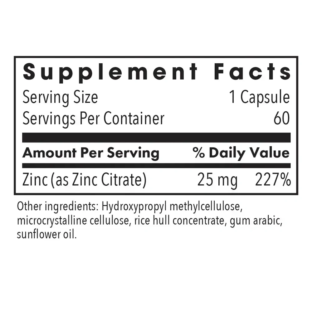 Product image for Zinc Citrate 25mg.