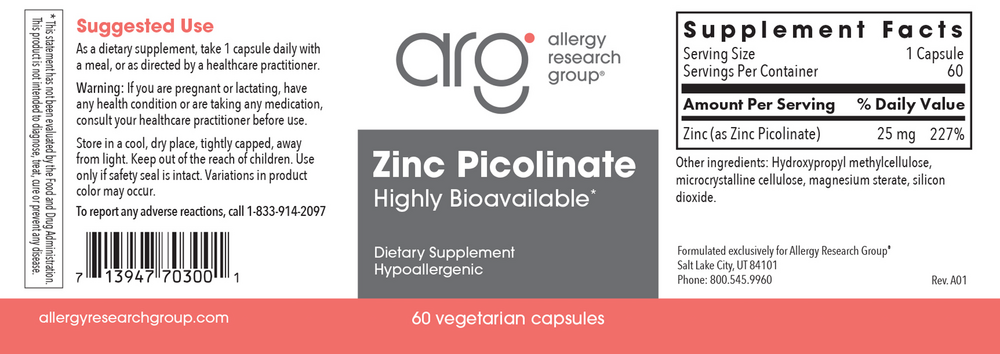 Product image for Zinc Picolinate.