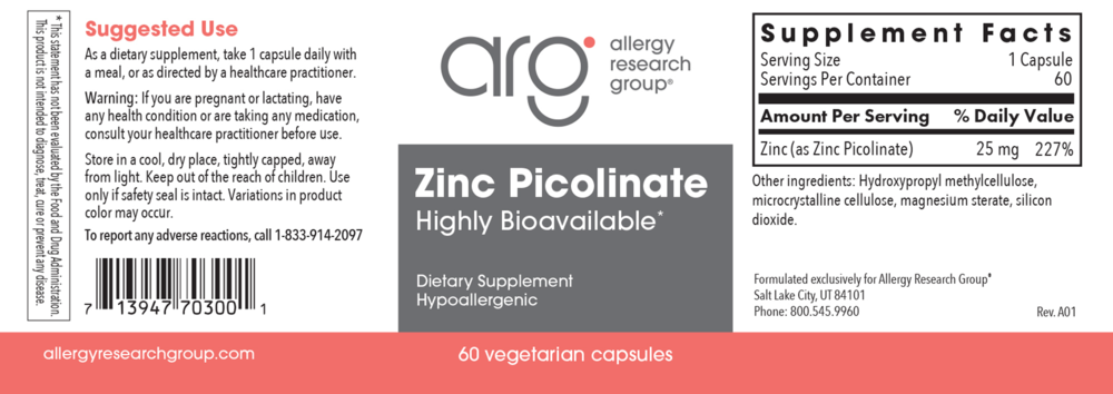 Product image for Zinc Picolinate.