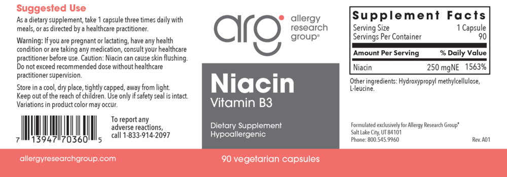 Product image for Niacin (Vit B3).