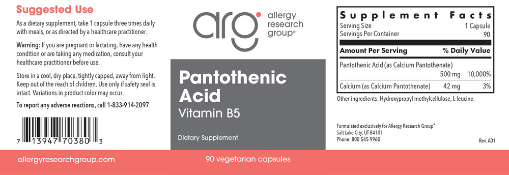Product image for Pantothenic Acid.