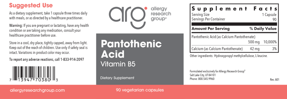 Product image for Pantothenic Acid.