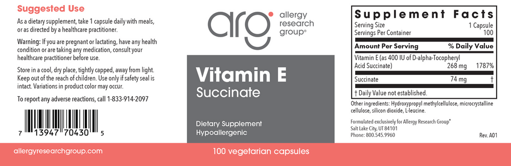 Product image for Vitamin E (succinate).