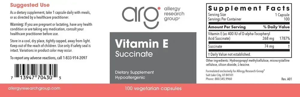 Product image for Vitamin E (succinate).