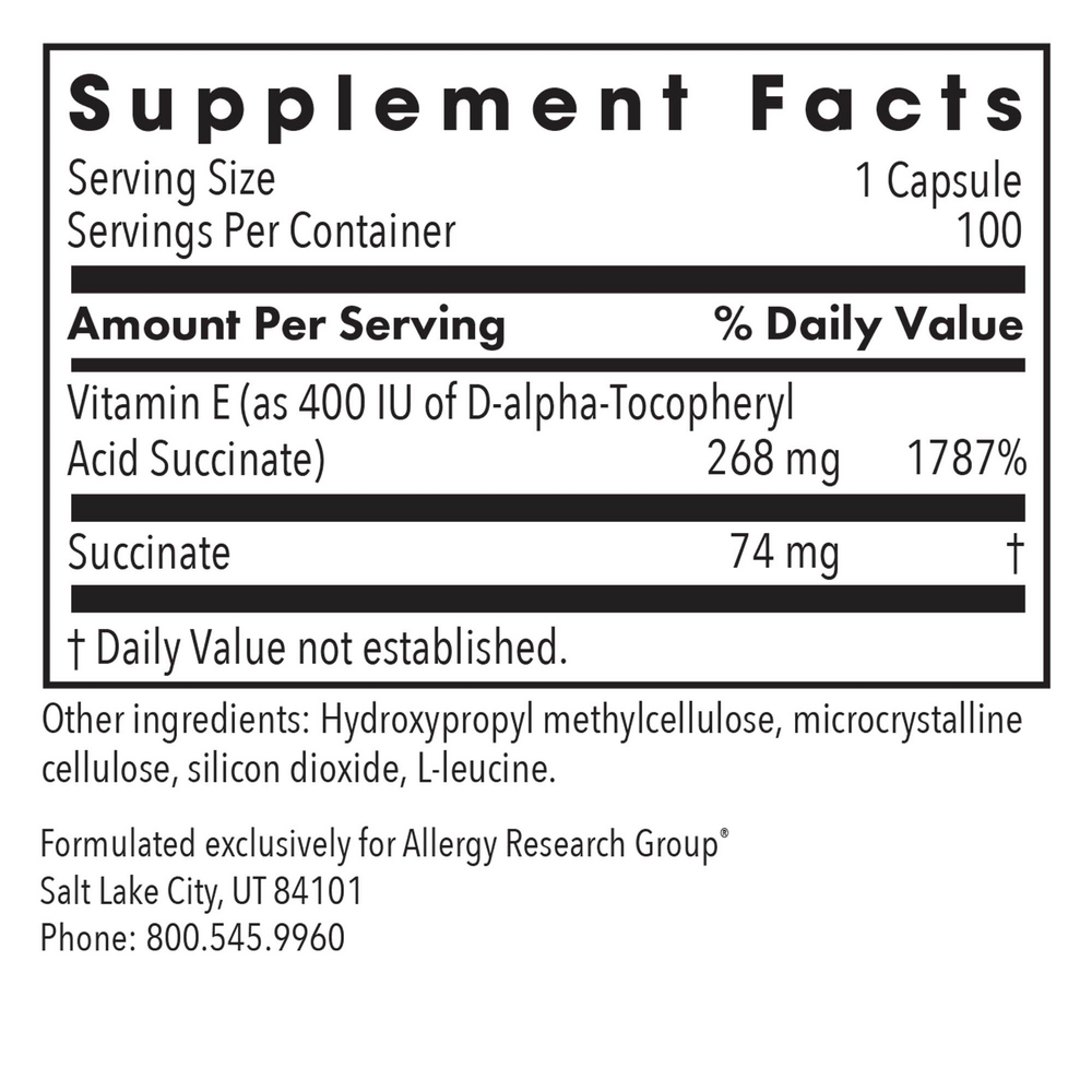 Product image for Vitamin E (succinate).