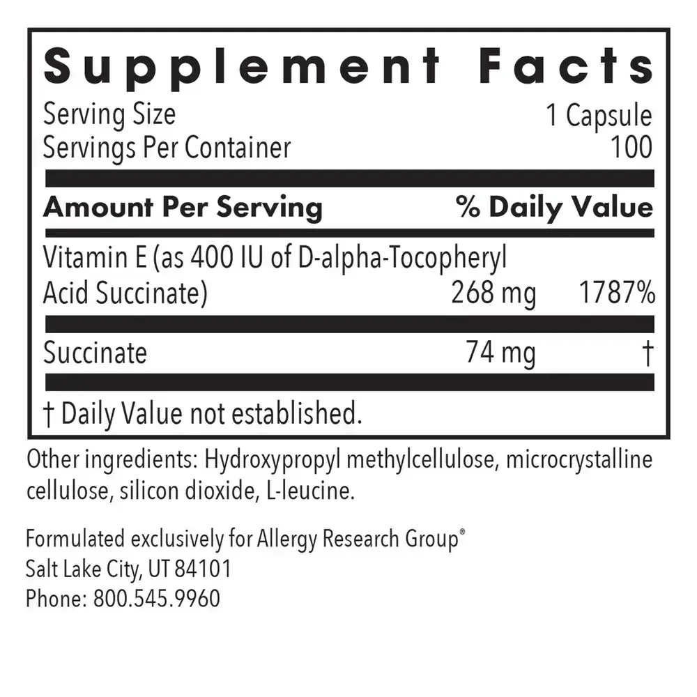 Product image for Vitamin E (succinate).